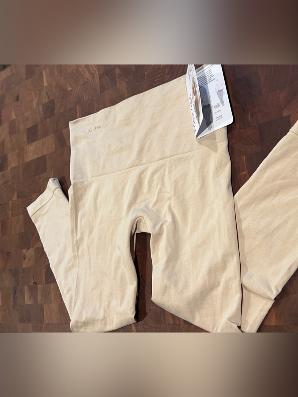 Neutral Cream High-Waist Shape Wear Leggings